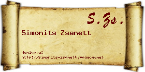 Simonits Zsanett névjegykártya